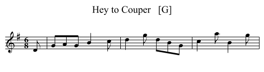 Hey to Couper   [G] - staff notation