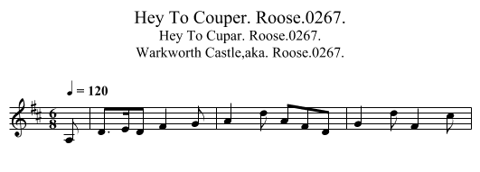 Hey To Couper. Roose.0267. - staff notation