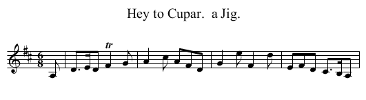 Hey to Cupar.  a Jig. - staff notation