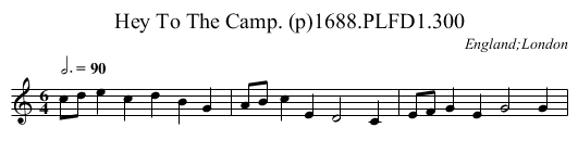 Hey To The Camp. (p)1688.PLFD1.300 - staff notation