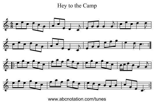 Hey to the Camp - staff notation