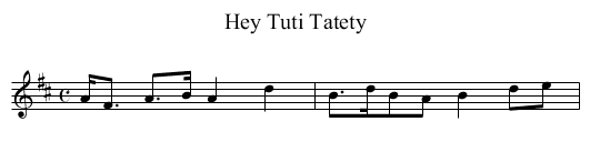 Hey Tuti Tatety - staff notation