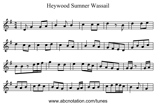 Heywood Sumner Wassail - staff notation