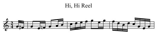 Hi, Hi Reel - staff notation