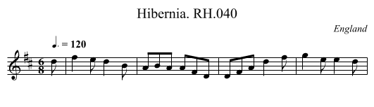 Hibernia. RH.040 - staff notation