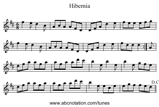 Hibernia - staff notation