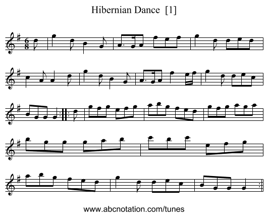 Hibernian Dance  [1] - staff notation