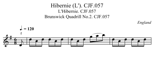 Hibernie (L'). CJF.057 - staff notation