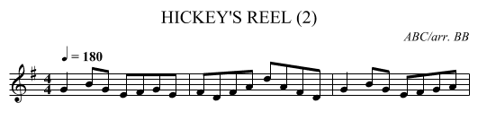 HICKEY'S REEL (2) - staff notation