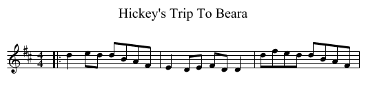 Hickey's Trip To Beara - staff notation