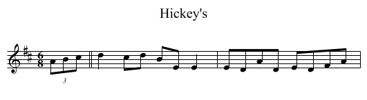 Hickey's - staff notation
