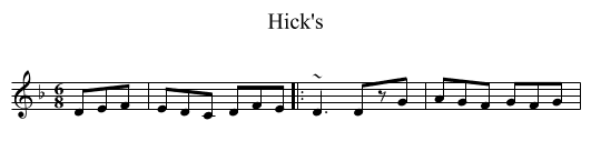 Hick's - staff notation