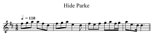 Hide Parke - staff notation