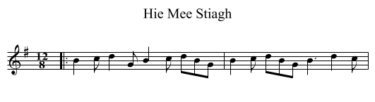 Hie Mee Stiagh - staff notation