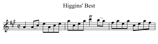 Higgins' Best - staff notation