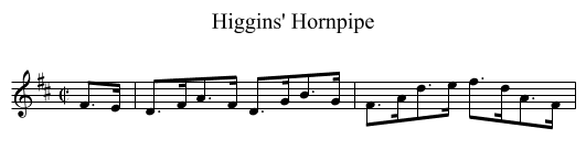 Higgins' Hornpipe - staff notation