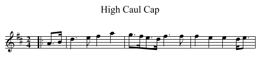 High Caul Cap - staff notation