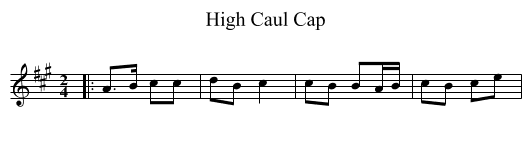 High Caul Cap - staff notation