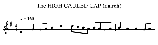 HIGH CAULED CAP (march), The - staff notation