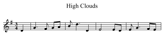 High Clouds - staff notation