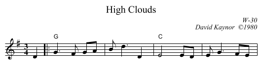 High Clouds - staff notation