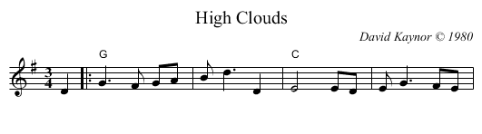 High Clouds - staff notation