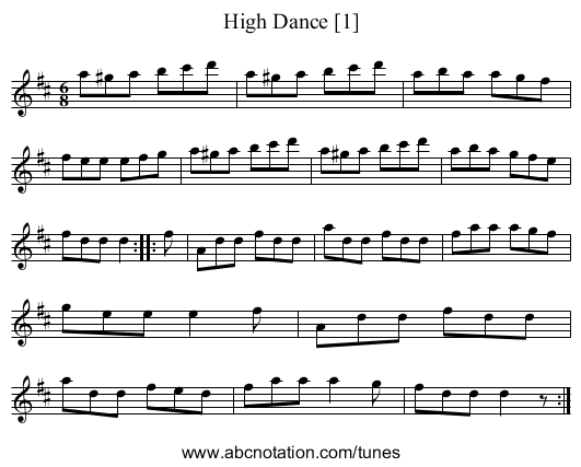 High Dance [1] - staff notation
