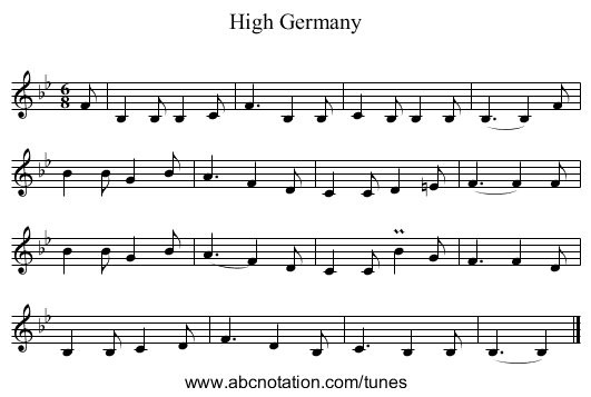 High Germany - staff notation