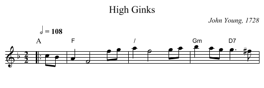 High Ginks - staff notation