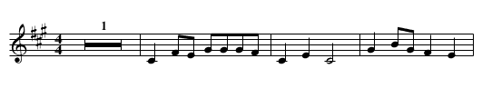 High Green Mountain - staff notation