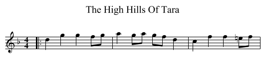 High Hills Of Tara, The  - staff notation