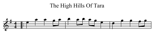 High Hills Of Tara, The  - staff notation