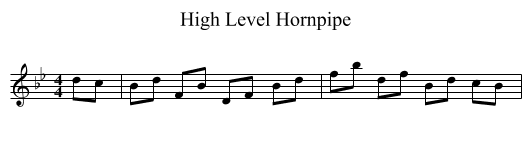 High Level Hornpipe - staff notation