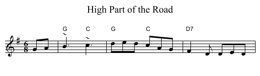High Part of the Road - staff notation