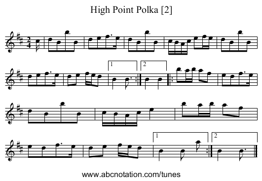 High Point Polka [2] - staff notation