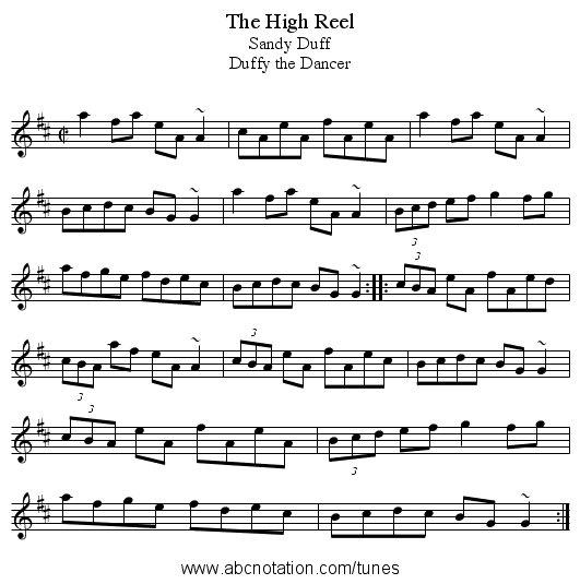 High Reel, The - staff notation