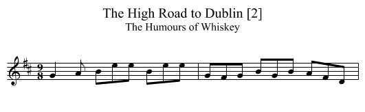 High Road to Dublin [2], The - staff notation