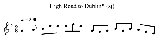 High Road to Dublin* (sj) - staff notation