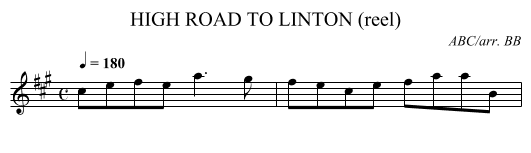 HIGH ROAD TO LINTON (reel) - staff notation