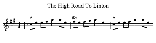 High Road To Linton, The  - staff notation