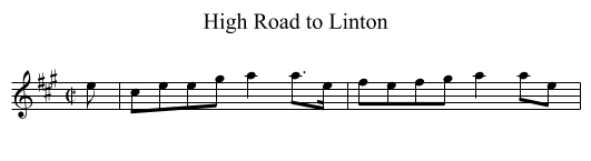 High Road to Linton - staff notation