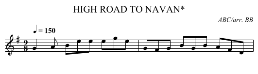 HIGH ROAD TO NAVAN* - staff notation