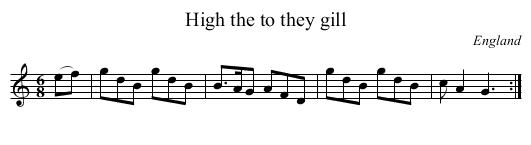 High the to they gill - staff notation