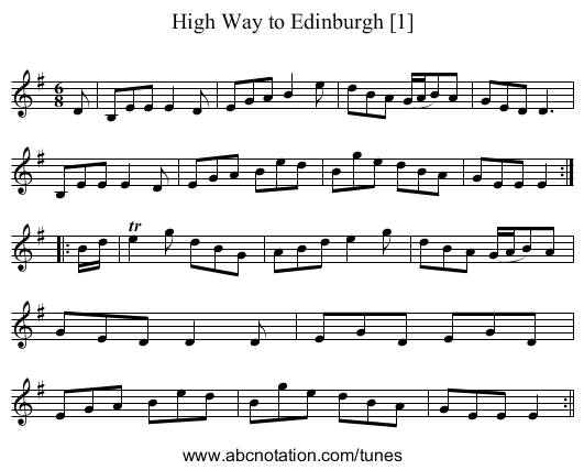 High Way to Edinburgh [1] - staff notation