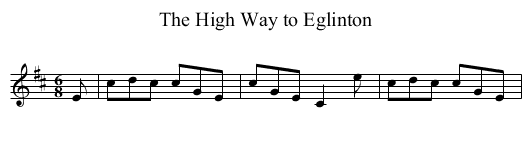 High Way to Eglinton, The - staff notation