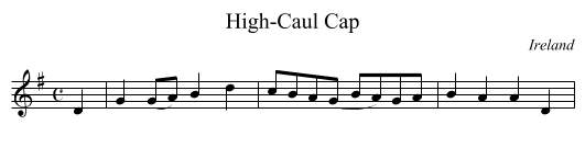 High-Caul Cap - staff notation