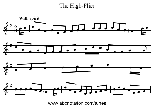 High-Flier, The - staff notation