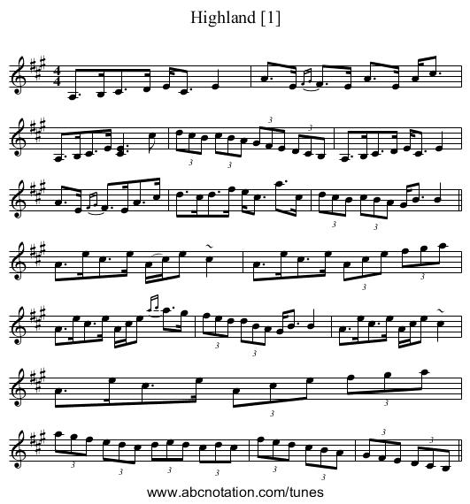 Highland [1] - staff notation