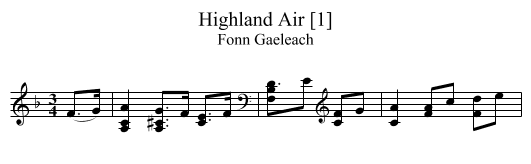 Highland Air [1] - staff notation