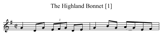 Highland Bonnet [1], The - staff notation